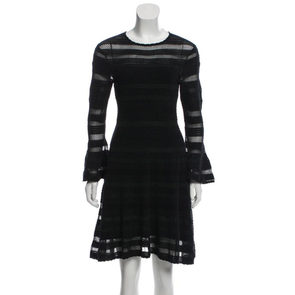 RONNY KOBO Slim Fit Striped A-Line Dress